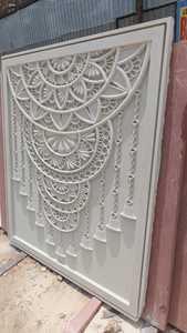 CNC Carved Modern Gwalior Mint Sandstone Wall Panel | Indian Temple <b>Mandir</b> Backdrop | Custom Architectural Exterior Outdoor - Product Image 2