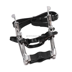 Spéculum dentaire équin réutilisable Gervet, style McPherson, en acier inoxydable, ensemble d'ouvre-bouche pour chevaux, sangles réglables, vétérinaire - Product Image 2