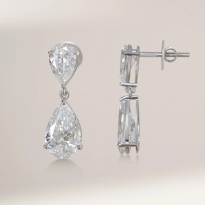 Pear Cut Diamond Drop <b>Earrings</b> 925 <b>Silver</b> Claw Setting Classic Women's <b>Wedding</b> Jewelry - Product Image 3