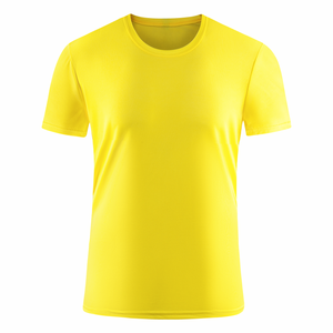 Camiseta de Manga Corta para Hombre, Cuello Redondo, Ajuste Regular, Secado Rápido, Tejido de Poliéster, Color Sólido, Diseño Liso en la Parte Delantera - Product Image 1