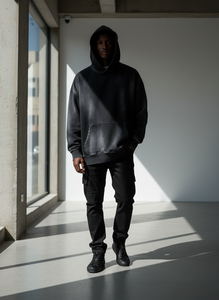 Custom High Quality Acid Wash Hoodie 500GSM Heavyweight Oversized Vintage Distressed French Terry Blank Pullover for Men - Product Image 5