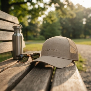 Gorra de béisbol tipo trucker de malla Custom One Apex con logo bordado, de algodón lavado, ajustable, unisex, estilo streetwear. - Product Image 4