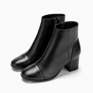 Botas de Tobillo de Cuero Genuino para Mujer, OEM ODM, con Cremallera Lateral, Forro de Malla, Tacón Medio, Calzado de Otoño/Invierno, Hecho en Bangladés - Product Image 3