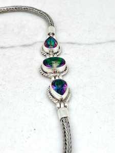 Pulsera de Plata de Ley con Topacio Místico y Piedras Multicolores, Joyería Artesanal con Gemas, Elegante Regalo para Mujer, Venta al por Mayor - Product Image 6