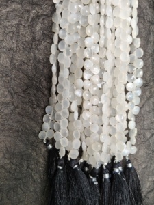 Perles de pierre de lune en forme d'amande, facettées, pour la fabrication de bijoux - Product Image 4