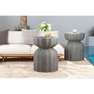 Set di Tavolini da Esterno e Interno in Cemento MgO da 13 Pollici, Design Moderno e Resistente, Tavolino da Caffè Impermeabile per Patio e Giardino - Product Image 5