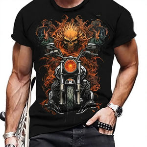 Camiseta de Hombre de Alta Calidad, Cuello Redondo, 100% Algodón, Estampada, Manga Corta, Estilo Casual, Transpirable, Secado Rápido, Ecológica - Product Image 1
