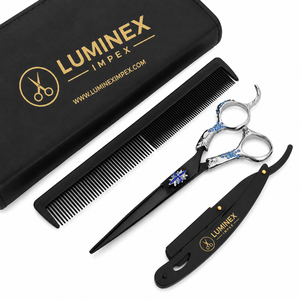 Navaja de Afeitar Recta Vintage Luminex Impex con Mango de Concha de Abulón y Acero al Carbono, Lista para Usar en Barberías y Salones - Product Image 2