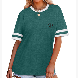 T-shirt pour femme, toucher doux, confortable, couleur unie, respirant, léger, décontracté, à porter au quotidien, service OEM. - Product Image 6