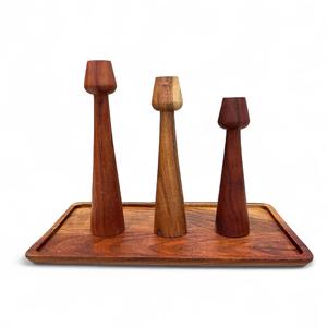 Plateau de service en bois d'acacia, plateau rectangulaire rustique pour la décoration de table, plateau utilitaire en bois, plateau à nourriture en bois - Product Image 1