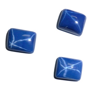 Zafiro Azul Estrella Rectangular de 10x12 mm, 8.5 Quilates, Creado en Laboratorio, Cabujón Pulido de 6 Rayos y 5 mm de Altura para Joyería - Product Image 4