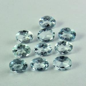 Aigue-marine naturelle taille ovale, facettée, bleu fin, haute qualité, pierres précieuses en vrac, pierre de naissance de mars, encerée/oléifiée, de tiers - Product Image 4