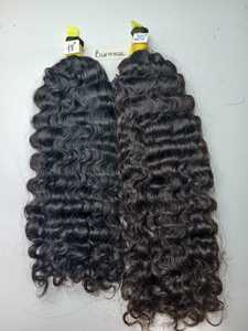 Vente en gros, Extension de cheveux humains bruts vietnamiens bouclés birmans à cuticule alignée, couleur naturelle - Product Image 2