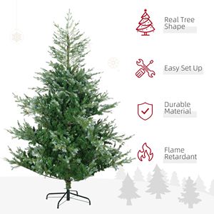Albero di Natale Artificiale da 1,8 m con 795 Rami Facilmente Modellabili, Base in Acciaio ad Apertura Automatica, Forma Larga - Decorazione Natalizia - Product Image 5