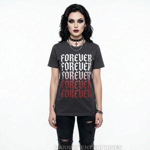 Camiseta Gótica Personalizada para Mujer, de Algodón de Alta Calidad, Estilo Oversize con Estampado Gráfico, Estilo Punk Urbano, Fabricante de Camisetas con Estampado de Murciélagos - Product Image 5