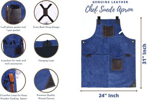 Wholesale Custom Heavy Duty Safety <b>Working</b> <b>Aprons</b> for Welding Premium Quality Heavy Duty Leather Welding <b>Aprons</b> - Product Image 3