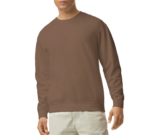 Chemise tissée à manches longues pour homme, couleur unie, style décontracté, manches longues, marron - Product Image 1