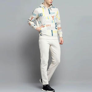 Ensemble de survêtement imprimé pour homme, deux pièces, pantalon de survêtement et sweat à capuche, séchage rapide, coton, streetwear, vêtements de sport, confortable - Product Image 2