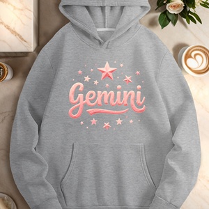 Sudaderas con capucha estampadas de punto casual para mujer Gemini Stars - Product Image 2