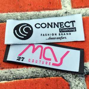 Etiqueta tejida para ropa con logotipo de marca personalizado sin MOQ, con corte láser. - Product Image 4