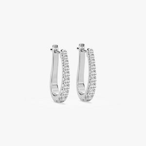 Pendientes de Aro con Diamantes Cultivados en Laboratorio, Corte Brillante Redondo, Graduados, con Certificación IGI, Color F, Oro - Product Image 5