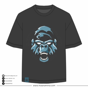 Camiseta Negra de Manga Corta para Hombre, de Alta Calidad, Talla Grande, con Estampado de Gorila Azul, Cuello Redondo, Informal, de Algodón Jersey - Product Image 5