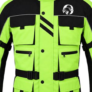 Neon <b>Green</b> Black Motorbike Set for Men Motorcycle Riding Suit Jacket and Trousers Protective Gear Racing Touring Outdoor Wear - Product Image 5