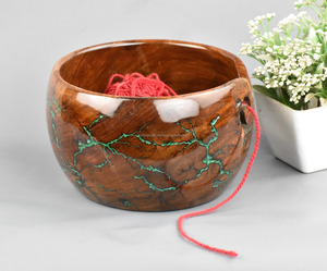 Juego de Tazones para Servir de Madera Natural Hechos a Mano de Alta Calidad, Tazones para Ensalada de Nogal Tallados y Personalizados para el Hogar, para Comida India - Product Image 3