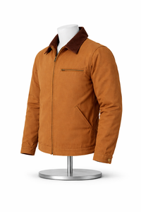 แจ็คเก็ตผู้ชายรุ่น High Version Main Line Detroit Winter ห้าสี ผ้าแคนวาสบางสไตล์วินเทจ กันลม ซิปหน้า โลโก้ - Product Image 2