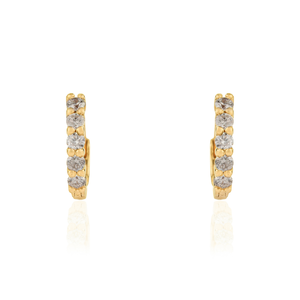 Impresionantes Pendientes de Aro Pequeños Minimalistas y Delicados de Oro Amarillo Sólido de 18K con Diamantes Redondos de Corte Brillante 100% Naturales para Uso Diario - Product Image 1