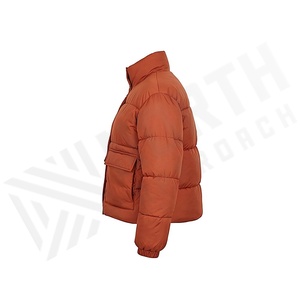 Chaqueta Acolchada para Mujer, Invierno, Cuello Alto, Manga Larga, Color Sólido, Relleno Grueso de Poliéster, Cierre de Cremallera, Corta - Product Image 3