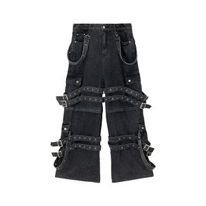 Manufacturer Direct Men's Wholesale Breathable Casual Dark Straight Solid Denim Jeans Embroidery for Summer Autumn Winter - Product Image 5