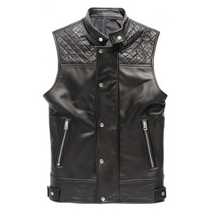 Gilet en cuir véritable marron vintage pour homme, style usé, multi-poches, veste sans manches utilitaire, gilet décontracté rétro pour l'extérieur - Product Image 5
