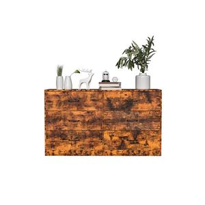 Mobiletto a 3 strati e 6 cassetti a doppia fila per soggiorno, in legno vintage, truciolato e tessuto non tessuto, 134x40x67cm, impiallacciato - Product Image 3