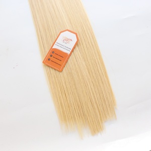 Venta al por mayor 100% doble dibujado cutícula Remy extensiones de cabello vietnamita sedoso cinta recta Color Rubio alta calidad trama única - Product Image 4