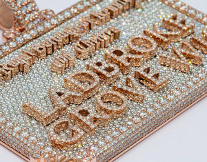 Colgante de Plata de Ley 925 Bañado en Oro con Diamantes de Moissanita Personalizados Estilo Rapper Hip Hop, Diseño Tarjeta de Crédito Iced Out - Product Image 6