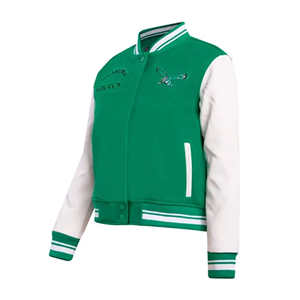 Veste de baseball vintage pour homme, style universitaire, avec broderie d'aigle, corps en laine et manches en cuir, manteau streetwear - Product Image 6