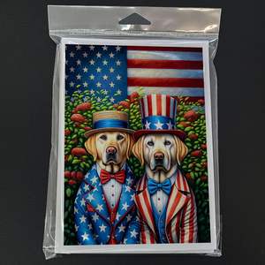All American Labrador Retriever Whimsical A7 Carte de vœux Pack de 8 cartes vierges avec enveloppes Taille 5x7 - Product Image 3