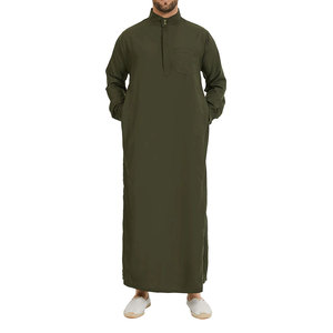 Ropa Musulmana a Bajo Precio, Thobe para Hombre, Ropa Modesta de Oriente Medio, Manga Larga, Cuello Redondo, Túnica Árabe para Hombre - Product Image 6