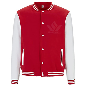 Men's Black Hooded Breathable Knitted Spliced Varsity Jacket Polyester/Cotton Stand Collar <b>Covered</b> <b>Button</b> Closure Casual Autumn - Product Image 4