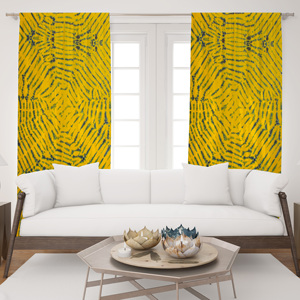 Rideau en coton imprimé tie-dye de qualité supérieure, fait main, panneau décoratif pour fenêtre, idéal pour villa et chambre d'hôtes, vente en gros Inde - Product Image 1