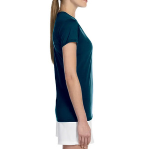 Camiseta de Manga Corta para Mujer, Cuello Redondo, Color Azul Marino, 100% Algodón, Transpirable, Color Sólido, Uso Casual, Secado Rápido, en Venta Online - Product Image 2