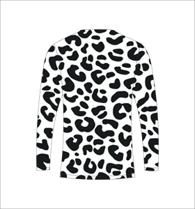 T-shirt de sport respirant à manches longues imprimé léopard noir et blanc pour l'entraînement physique - Product Image 6
