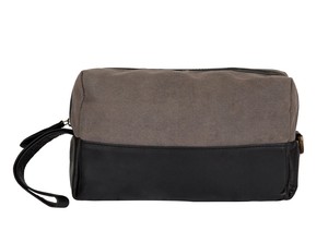 Leather Canvas <b>Toiletry</b> Bag Travel Organizer Waterproof Cosmetic <b>Storage</b> Kit Large Capacity LCTB-0016 - Product Image 4