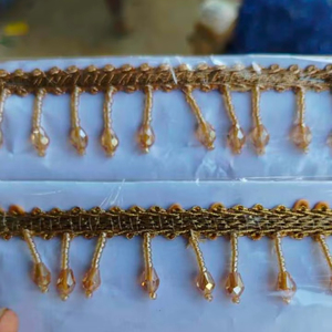 Accesorio de Ropa DIY: Cinta de Encaje con Perlas Bordadas para Sombreros, Decoración de Disfraces y Costura Textil - Product Image 3