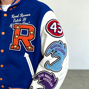 Custom Men's Varsity <b>Jacket</b> Wholesale <b>Retro</b> Vintage <b>Leather</b> Sleeve Letter Embroidered Bomber <b>Jacket</b> Custom Varsity <b>Jacket</b> - Product Image 6