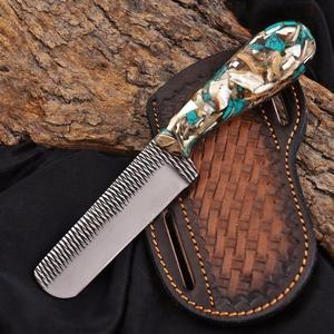 มีดคาวบอยทำมือขนาด 8.5 นิ้ว ใบมีดคมสำหรับตัดวัว มีดใบตายสำหรับกิจกรรมกลางแจ้ง ด้ามเรซิ่น ของขวัญสไตล์ตะวันตก - Product Image 6