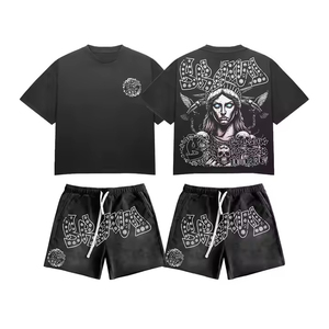 Conjunto de Camiseta y Pantalones Cortos Deportivos Personalizados para Hombre, Algodón Grueso, Casual, Verano, Secado Rápido, Traje de Dos Piezas - Product Image 5