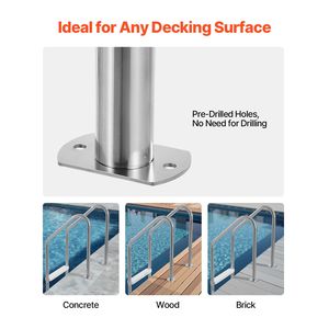 Escalera para Piscina de 3 Peldaños con Barandillas Dobles, Escalones de Acero Inoxidable Resistentes y Antideslizantes, Capacidad de Carga de 265 Libras - Product Image 5