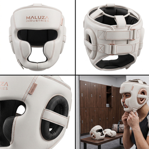 Casque de boxe professionnel en cuir avec visière transparente, protection de nez de luxe pour le sparring, équipement de combat MMA personnalisé - Product Image 5